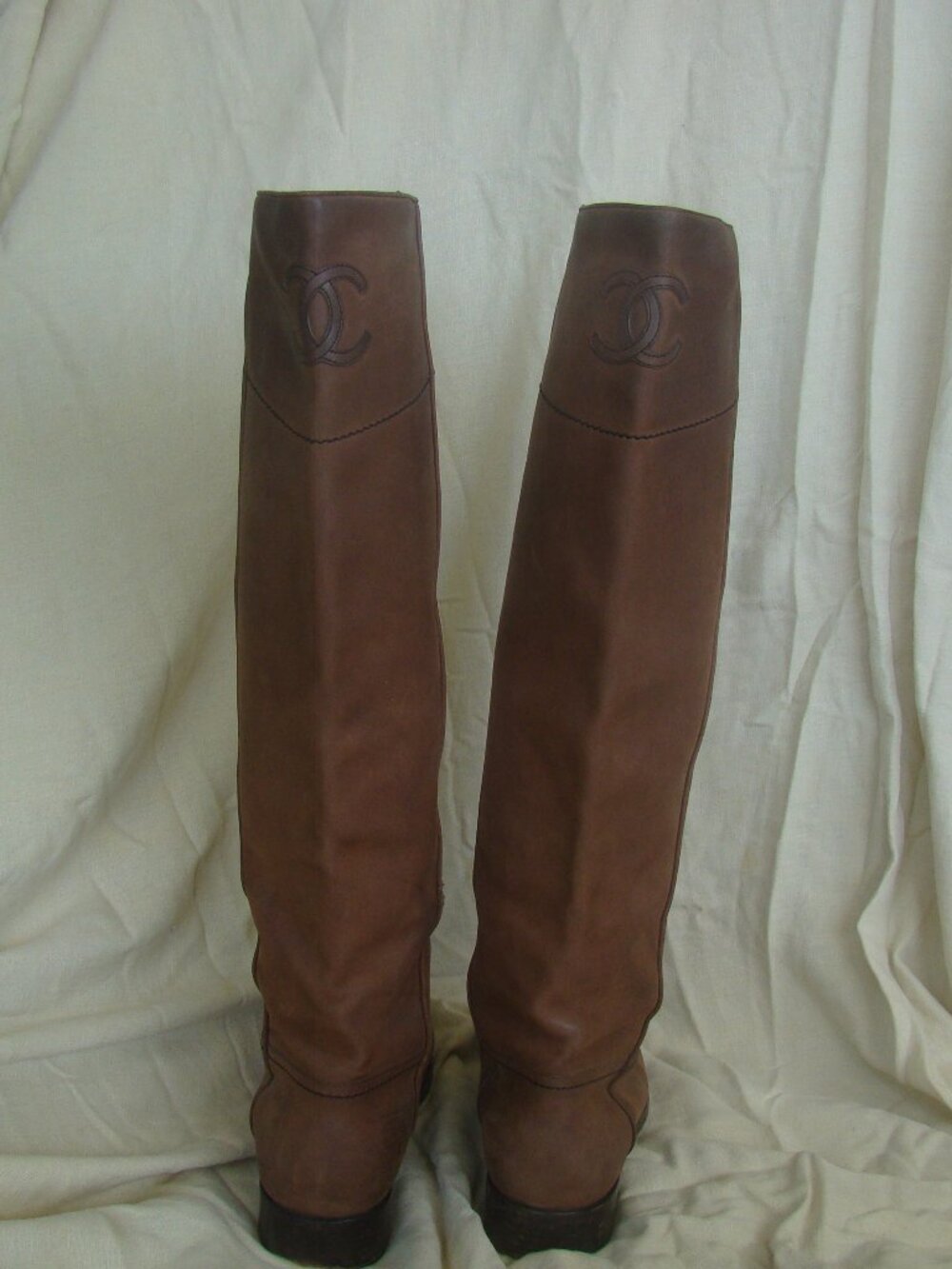 Chanel Leather Brown Riding Boot